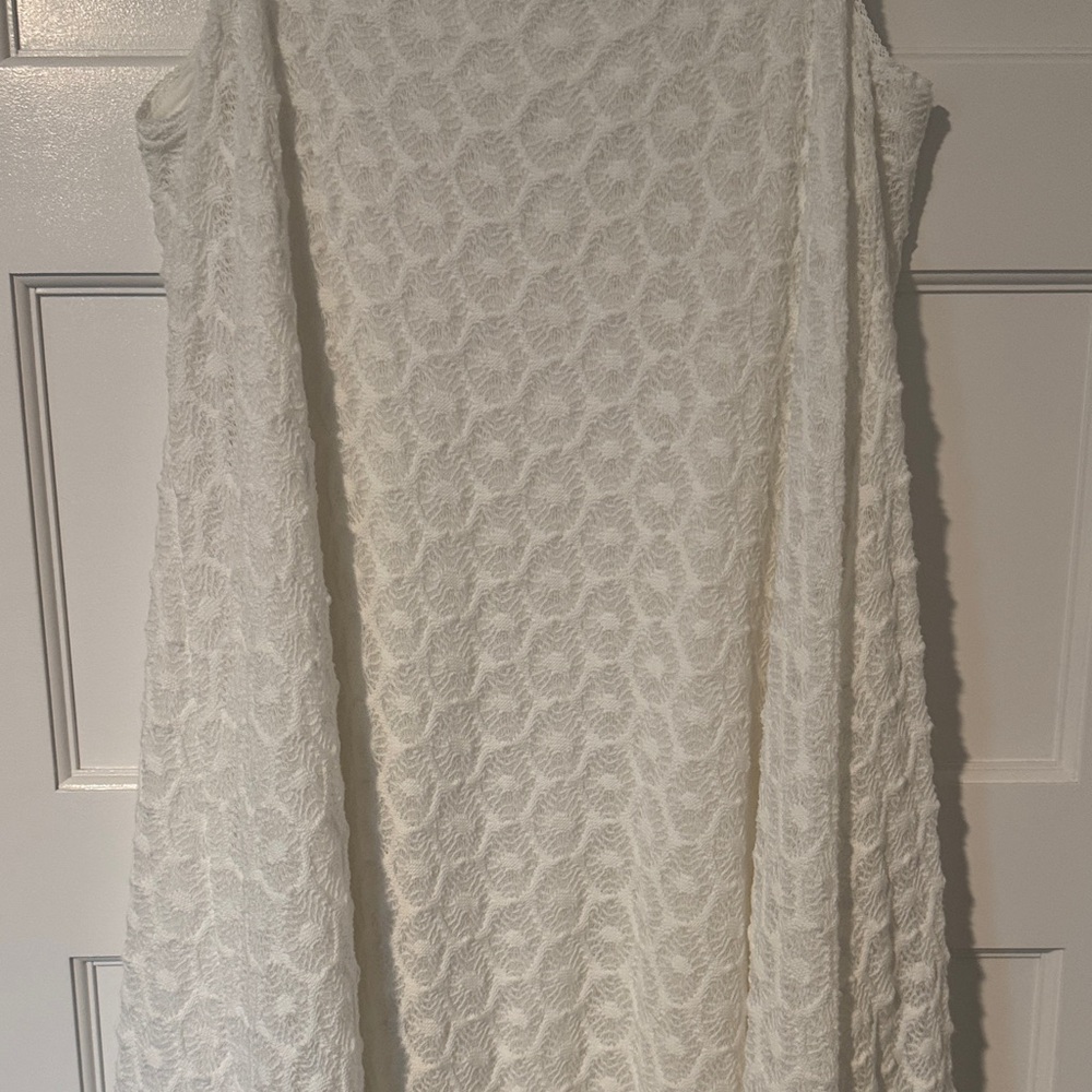 Anthropologie Bella Ruffled Crochet Midi Dress Medium - Picture 10 of 11